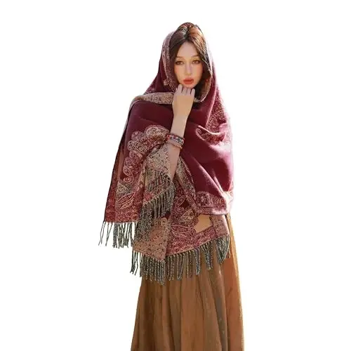 iCuviy Fashion Large Scarf Winter PasModazoneina Shawls & Wraps for Women Extra Soft CasModazoneere Feel Throw Womens Cold Scarfs - 1