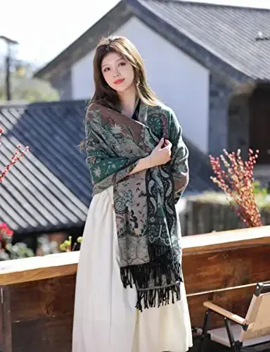 iCuviy Fashion Large Scarf Winter PasModazoneina Shawls & Wraps for Women Extra Soft CasModazoneere Feel Throw Womens Cold Scarfs - 6