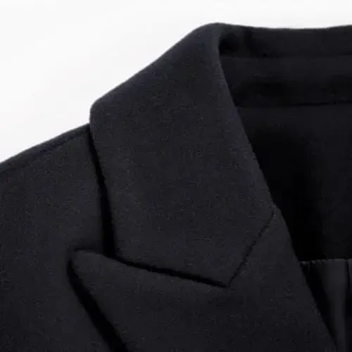 IDEALSANXUN Womens Fall Winter Wool Coats Double Breasted Midi Peacoat Trench Coats - 5