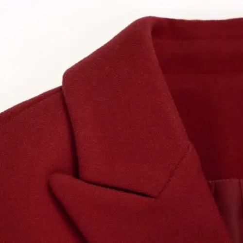 IDEALSANXUN Womens Fall Winter Wool Coats Double Breasted Midi Peacoat Trench Coats - 6