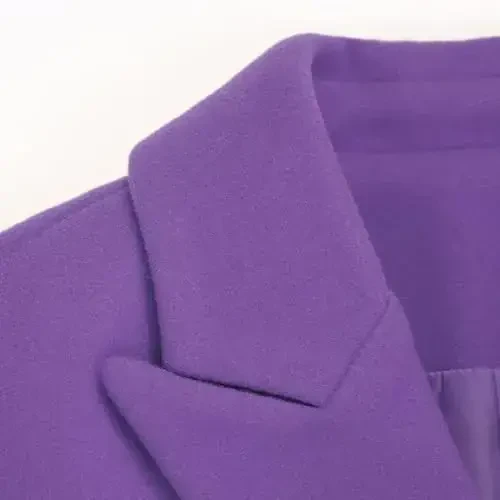 IDEALSANXUN Womens Fall Winter Wool Coats Double Breasted Midi Peacoat Trench Coats - 6