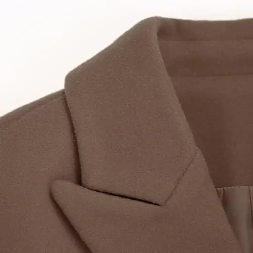 IDEALSANXUN Womens Fall Winter Wool Coats Double Breasted Midi Peacoat Trench Coats - 6