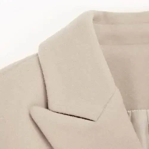 IDEALSANXUN Womens Fall Winter Wool Coats Double Breasted Midi Peacoat Trench Coats - 6