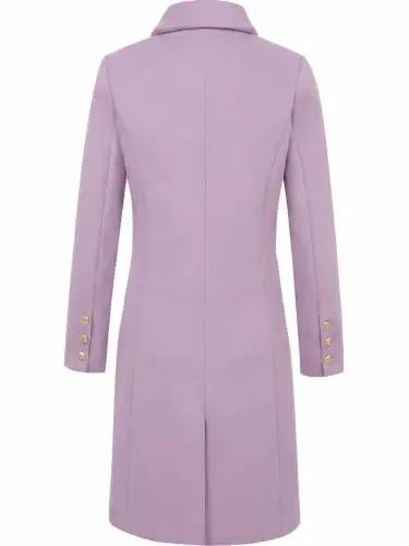 IDEALSANXUN Womens Fall Winter Wool Coats Double Breasted Midi Peacoat Trench Coats - 5