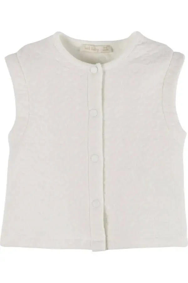 IDİLBABY&MAMİNO qiz bolalar uchun krem rangli tikilgan yelek - 1