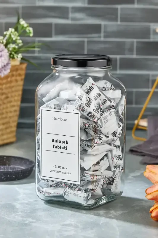 Idish yuvish mashinasi uchun tablet bankasi/qutisi. Vakuumli qopqoq. 3000 ml. - 1