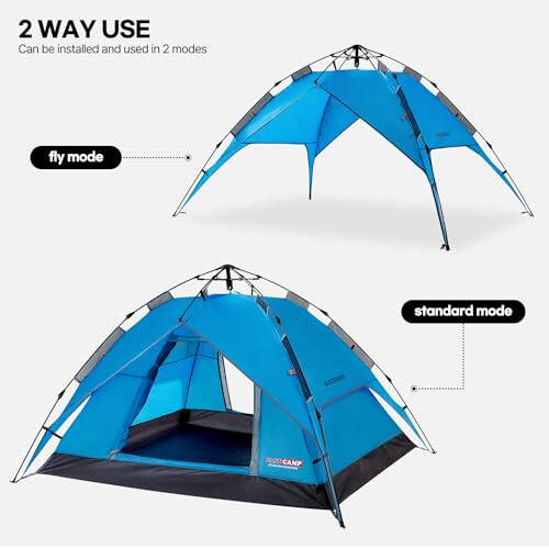 IDOOGEN Instant Tents for Camping, 2-3 Person Pop Up Camping Tent, 60s Easy Setup Waterproof Dome Tent for Camping Beach Outdoor Travel - 2