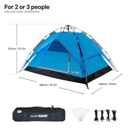 IDOOGEN Instant Tents for Camping, 2-3 Person Pop Up Camping Tent, 60s Easy Setup Waterproof Dome Tent for Camping Beach Outdoor Travel - 5