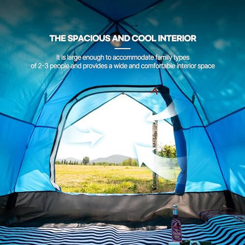 IDOOGEN Instant Tents for Camping, 2-3 Person Pop Up Camping Tent, 60s Easy Setup Waterproof Dome Tent for Camping Beach Outdoor Travel - 6