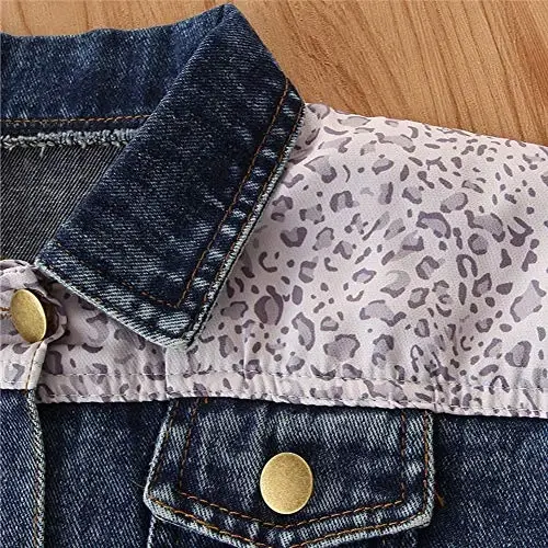 IDOPIP Toddler Kid Baby Boys Girls Denim Jacket Long Sleeve Button Down Jeans Coat Cowboy Overcoat Hoodie Casual Outwear - 4
