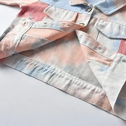 IDOPIP Toddler Kid Baby Boys Girls Denim Jacket Long Sleeve Button Down Jeans Coat Cowboy Overcoat Hoodie Casual Outwear - 5