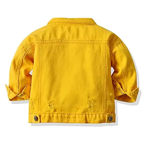 IDOPIP Toddler Kid Baby Boys Girls Denim Jacket Long Sleeve Button Down Jeans Coat Cowboy Overcoat Hoodie Casual Outwear - 2