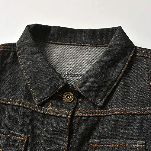 IDOPIP Toddler Kid Baby Boys Girls Denim Jacket Long Sleeve Button Down Jeans Coat Cowboy Overcoat Hoodie Casual Outwear - 3