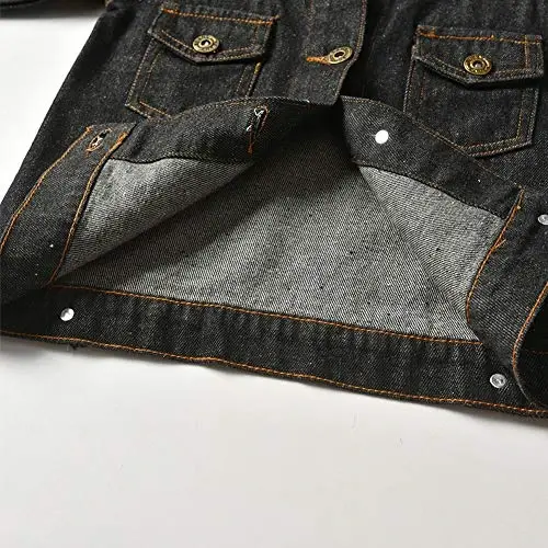 IDOPIP Toddler Kid Baby Boys Girls Denim Jacket Long Sleeve Button Down Jeans Coat Cowboy Overcoat Hoodie Casual Outwear - 6