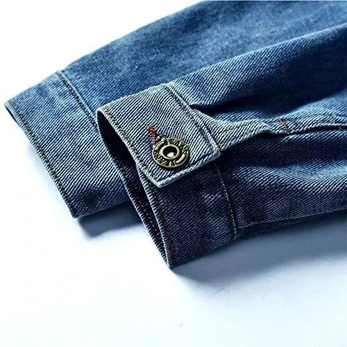 IDOPIP Toddler Kid Baby Boys Girls Denim Jacket Long Sleeve Button Down Jeans Coat Cowboy Overcoat Hoodie Casual Outwear - 6