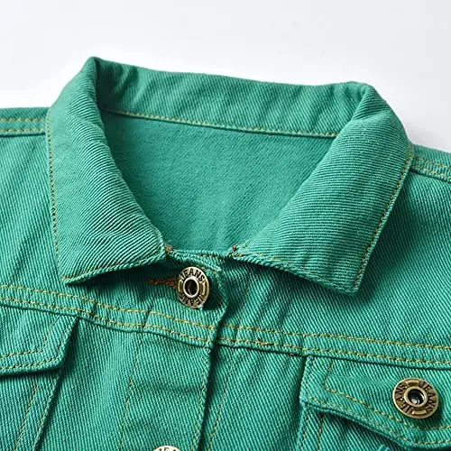 IDOPIP Toddler Kid Baby Boys Girls Denim Jacket Long Sleeve Button Down Jeans Coat Cowboy Overcoat Hoodie Casual Outwear - 3