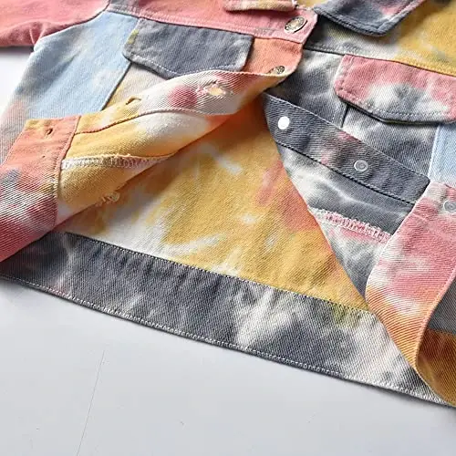 IDOPIP Toddler Kid Baby Boys Girls Denim Jacket Long Sleeve Button Down Jeans Coat Cowboy Overcoat Hoodie Casual Outwear - 4