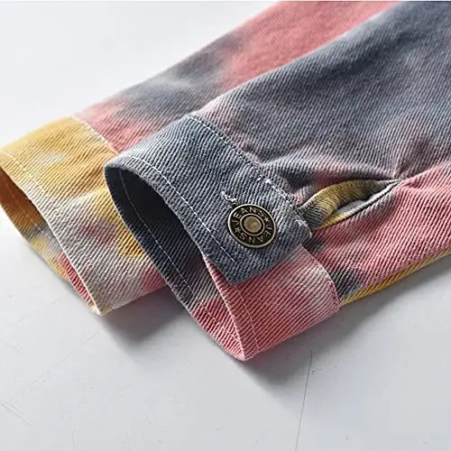 IDOPIP Toddler Kid Baby Boys Girls Denim Jacket Long Sleeve Button Down Jeans Coat Cowboy Overcoat Hoodie Casual Outwear - 6