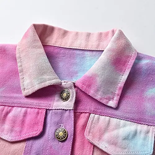 IDOPIP Toddler Kid Baby Boys Girls Denim Jacket Long Sleeve Button Down Jeans Coat Cowboy Overcoat Hoodie Casual Outwear - 3