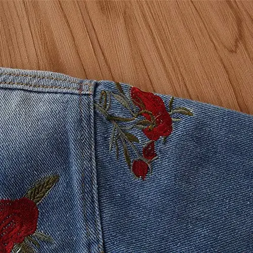 IDOPIP Toddler Kid Baby Boys Girls Denim Jacket Long Sleeve Button Down Jeans Coat Cowboy Overcoat Hoodie Casual Outwear - 5