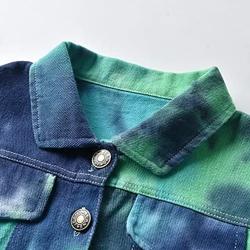 IDOPIP Toddler Kid Baby Boys Girls Denim Jacket Long Sleeve Button Down Jeans Coat Cowboy Overcoat Hoodie Casual Outwear - 3