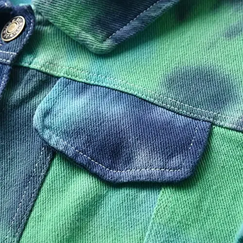 IDOPIP Toddler Kid Baby Boys Girls Denim Jacket Long Sleeve Button Down Jeans Coat Cowboy Overcoat Hoodie Casual Outwear - 4