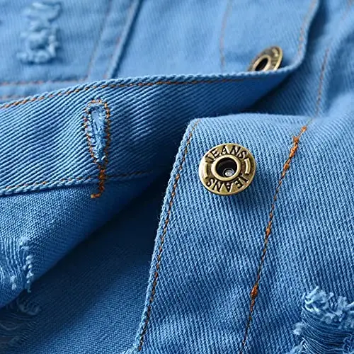 IDOPIP Toddler Kid Baby Boys Girls Denim Jacket Long Sleeve Button Down Jeans Coat Cowboy Overcoat Hoodie Casual Outwear - 6