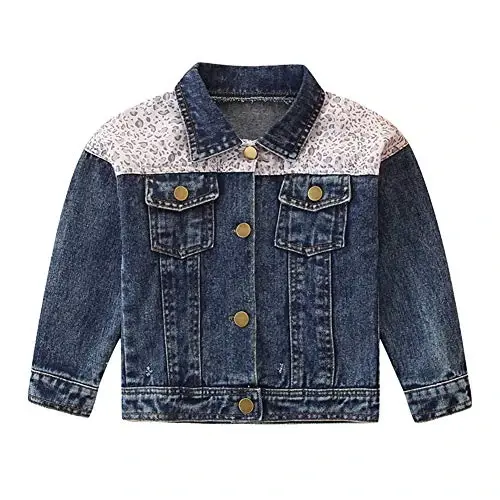 IDOPIP Toddler Kid Baby Boys Girls Denim Jacket Long Sleeve Button Down Jeans Coat Cowboy Overcoat Hoodie Casual Outwear 