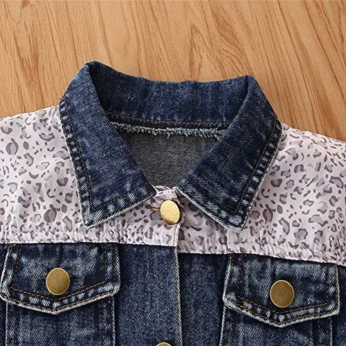 IDOPIP Toddler Kid Baby Boys Girls Denim Jacket Long Sleeve Button Down Jeans Coat Cowboy Overcoat Hoodie Casual Outwear - 3