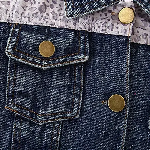 IDOPIP Toddler Kid Baby Boys Girls Denim Jacket Long Sleeve Button Down Jeans Coat Cowboy Overcoat Hoodie Casual Outwear - 5