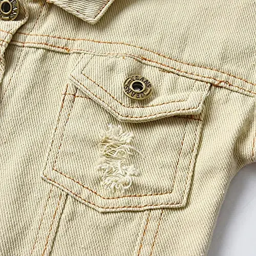 IDOPIP Toddler Kid Baby Boys Girls Denim Jacket Long Sleeve Button Down Jeans Coat Cowboy Overcoat Hoodie Casual Outwear - 4