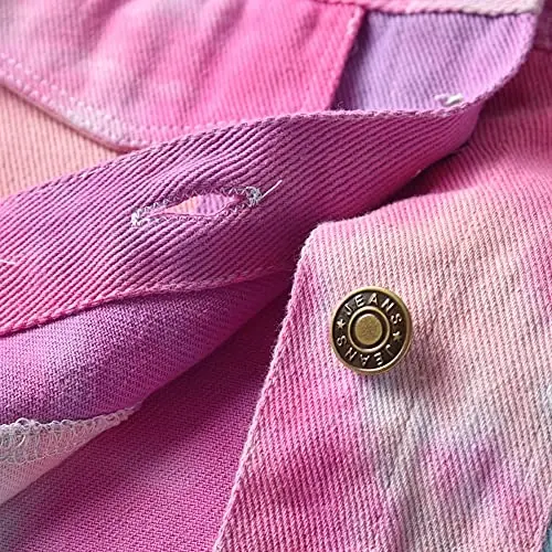 IDOPIP Toddler Kid Baby Boys Girls Denim Jacket Long Sleeve Button Down Jeans Coat Cowboy Overcoat Hoodie Casual Outwear - 4