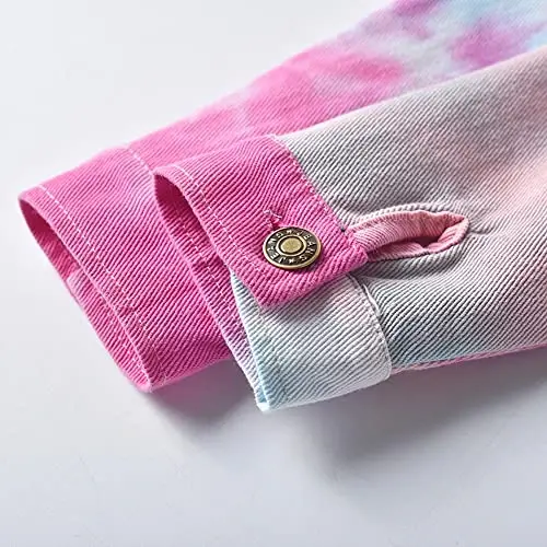 IDOPIP Toddler Kid Baby Boys Girls Denim Jacket Long Sleeve Button Down Jeans Coat Cowboy Overcoat Hoodie Casual Outwear - 6