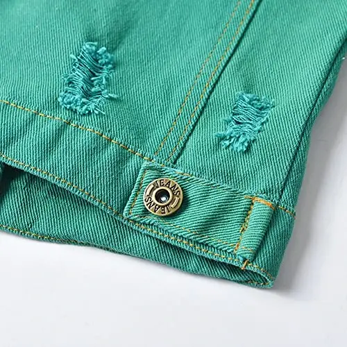IDOPIP Toddler Kid Baby Boys Girls Denim Jacket Long Sleeve Button Down Jeans Coat Cowboy Overcoat Hoodie Casual Outwear - 6