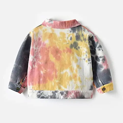 IDOPIP Toddler Kid Baby Boys Girls Denim Jacket Long Sleeve Button Down Jeans Coat Cowboy Overcoat Hoodie Casual Outwear - 2