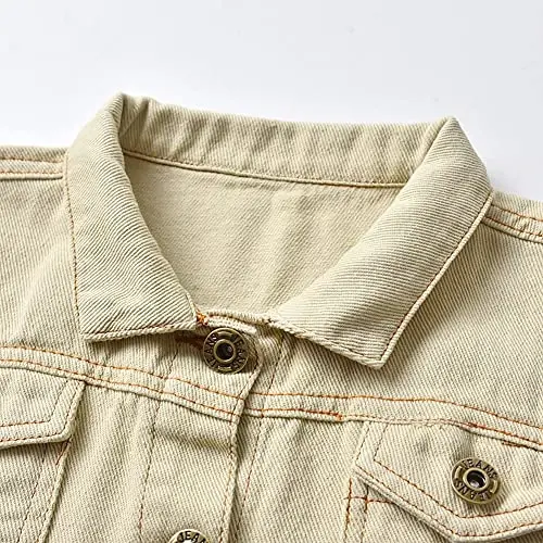 IDOPIP Toddler Kid Baby Boys Girls Denim Jacket Long Sleeve Button Down Jeans Coat Cowboy Overcoat Hoodie Casual Outwear - 3