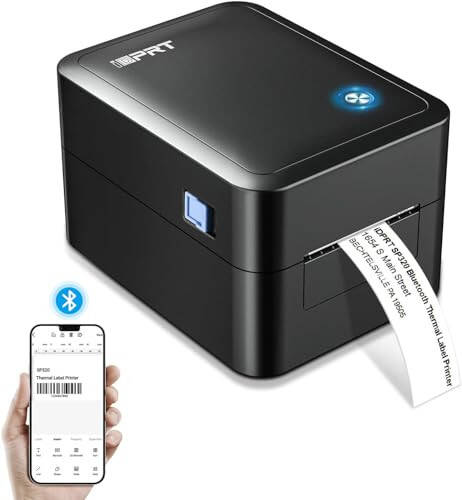 iDPRT Bluetooth Barcode Scanner 1D 2D Scanner with iDPRT Thermal Label Maker - SP320 Label Printer - 6