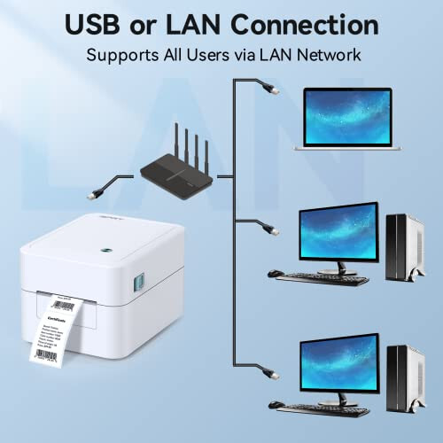 iDPRT Тепловой этикет-принтер - SP320E Принтер этикеток с Bluetooth-сканером штрих-кодов 1D 2D - 4