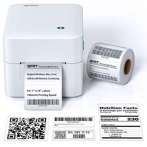 iDPRT Thermal Label Maker - SP320E Label Printer with Bluetooth Barcode Scanner 1D 2D Scanner - 2