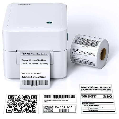 iDPRT Thermal Label Maker - SP320E Label Printer with Bluetooth Barcode Scanner 1D 2D Scanner - 2