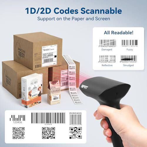 iDPRT Thermal Label Printer SP310 with 1D 2D Barcode Scanner 1358 with 1000Pcs 2.28” × 1.18” White Thermal Labels (58mm×30mm), 1 Roll - 7