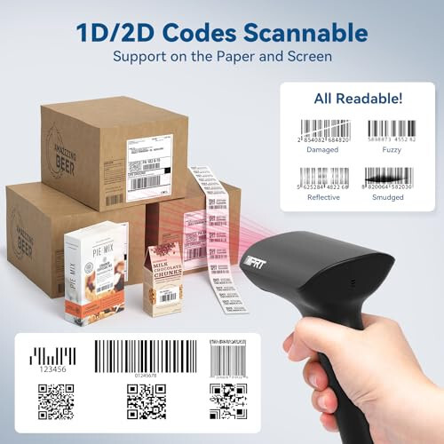 iDPRT Thermal Label Printer SP320 1D 2D Barcode Scanner 1358 with 600pcs Labels (2 Rolls of 300pcs) - 7