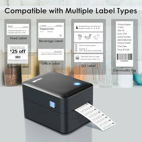 iDPRT Thermal Label Printer SP320 with 1D 2D Barcode Scanner 1358 with 2.28” × 1.18” White Colors Thermal Labels (58mm×30mm) of 1 Roll - 1000PCS - 5