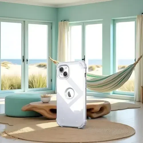 IDweel for iPhone 15 Plus Case with Screen Protector, 3 in 1 Shockproof Slim Fit Hybrid Heavy Duty Hard PC Cover Soft Silicone Bumper Full Body Case (Glitter Grey) - 3