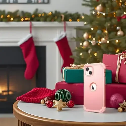 IDweel for iPhone 15 Plus Case with Screen Protector, 3 in 1 Shockproof Slim Fit Hybrid Heavy Duty Hard PC Cover Soft Silicone Bumper Full Body Case (Rose Gold) - 5