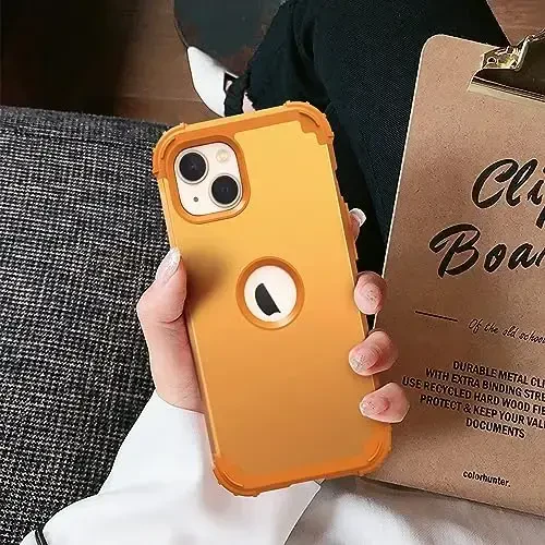 IDweel for iPhone 15 Plus Case with Screen Protector, 3 in 1 Shockproof Slim Fit Hybrid Heavy Duty Hard PC Cover Soft Silicone Bumper Full Body Case (Sundial) - 4