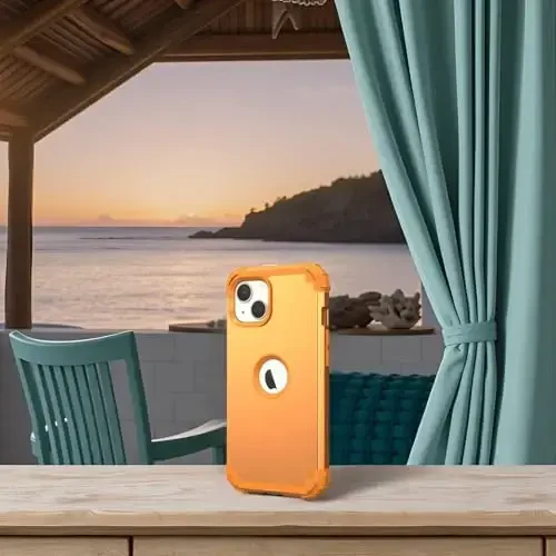 IDweel for iPhone 15 Plus Case with Screen Protector, 3 in 1 Shockproof Slim Fit Hybrid Heavy Duty Hard PC Cover Soft Silicone Bumper Full Body Case (Sundial) - 5