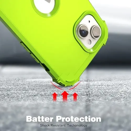 IDweel for iPhone 15 Plus Case with Screen Protector, Luxury 3 in 1 Shockproof Slim Fit Hybrid Heavy Duty Hard PC Cover Soft Silicone Bumper Full Body Anti-Fingerprint Case,Grass Green - 6