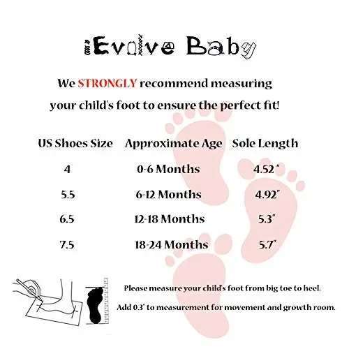 iEvolve Baby Girls Baby Boys Shoes Baby Toddler Soft Sole Shoes First Walker Crib Shoes Baby Moccasins - 5