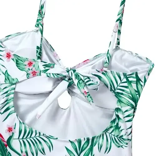 IFFEI Family Matching Swimsuits One Piece Bathing Suits Hollow Out Monokini Mommy and Me Swimwear Beachwear - 5